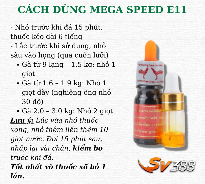 Cách dùng thuốc gà đá E11 hiệu quả nhất